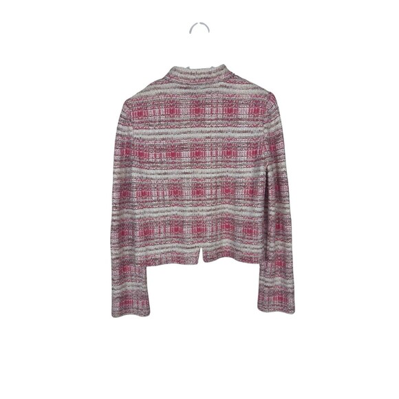 St. John Pink Tweed Jacket Blazer Barbiecore SZ 6 Stretchy - Picture 2 of 8